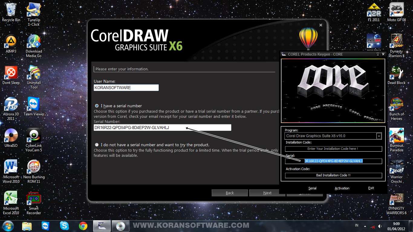 corel draw x6 activation code crack